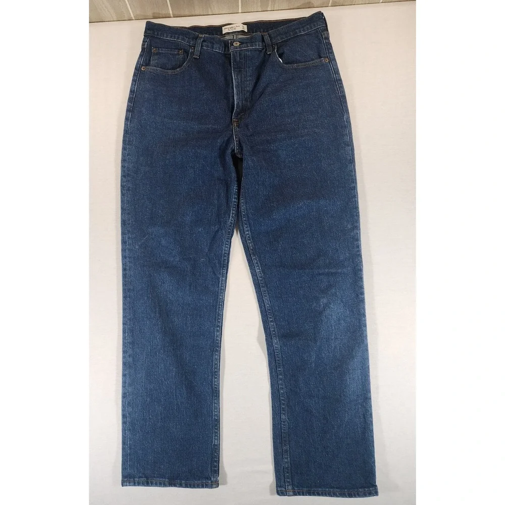 Abercrombie & Fitch Womens 32/14R 90s Straight Ultra High Rise Denim Blue Jeans - Picture 1 of 9